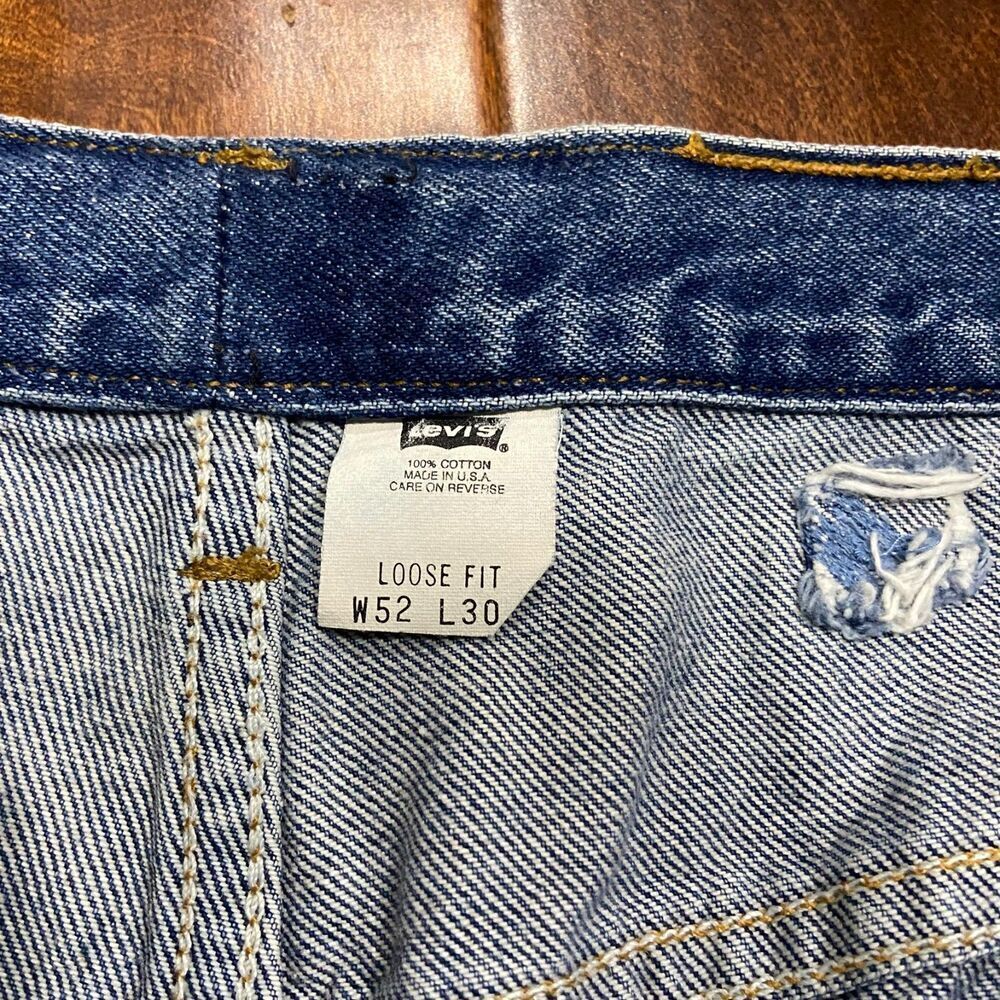 Levi's 545 Vintage 1997 Big & Tall Loose Fit Denim Blue Jeans Men's Size 52 x 30 - Picture 6 of 11
